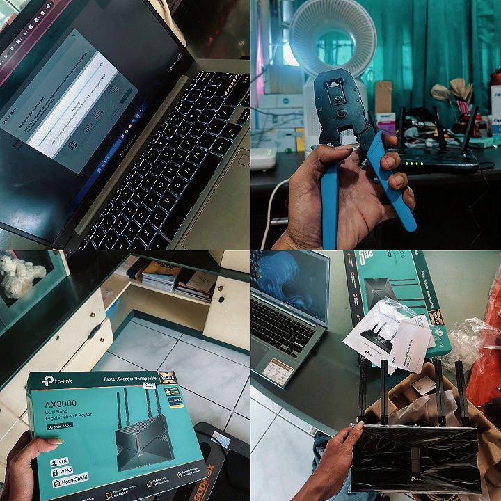 Unit integrasi gateway Starlink dan router manajemen hotspot